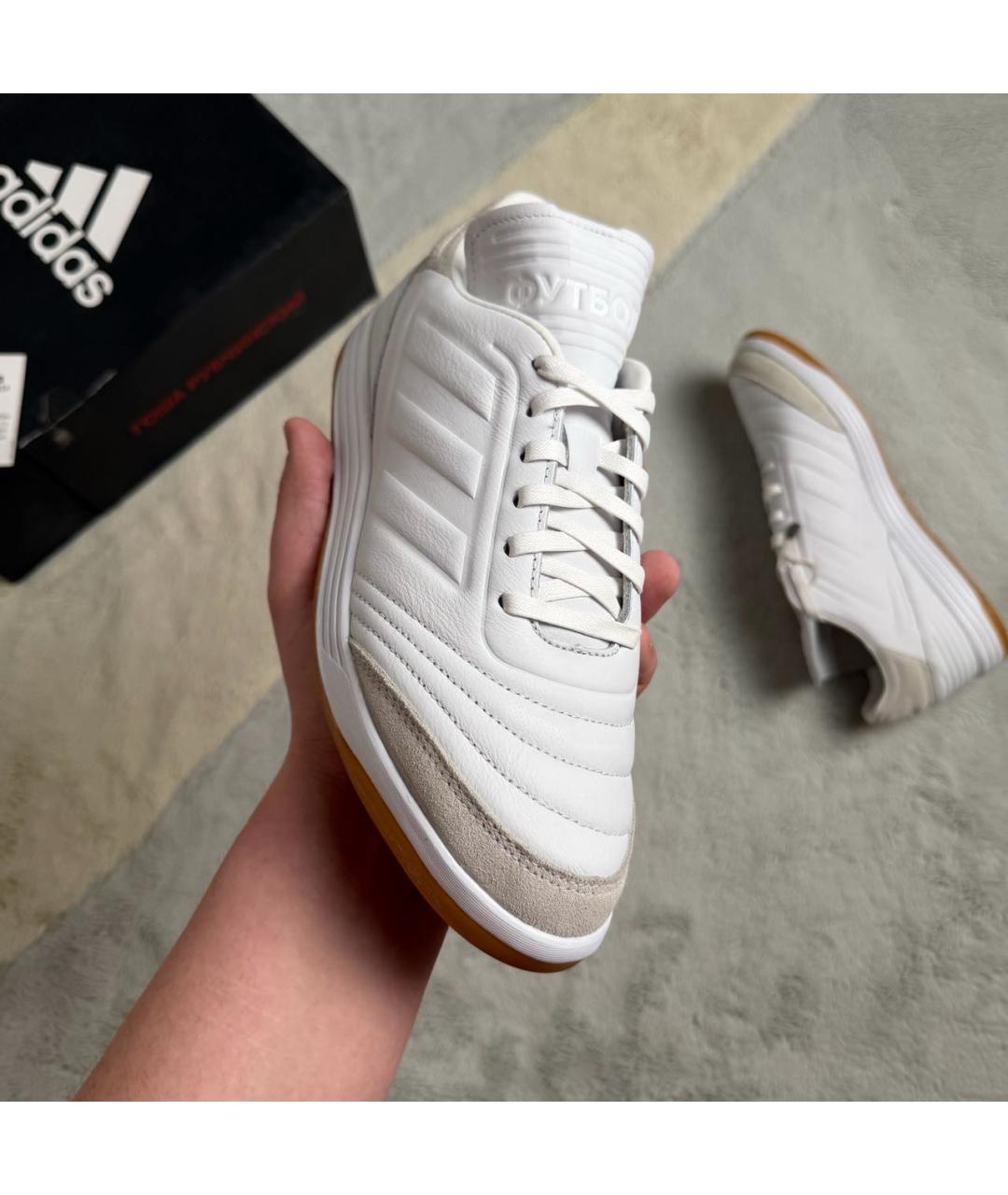 ADIDAS Белые кожаные низкие кроссовки / кеды, фото 5
