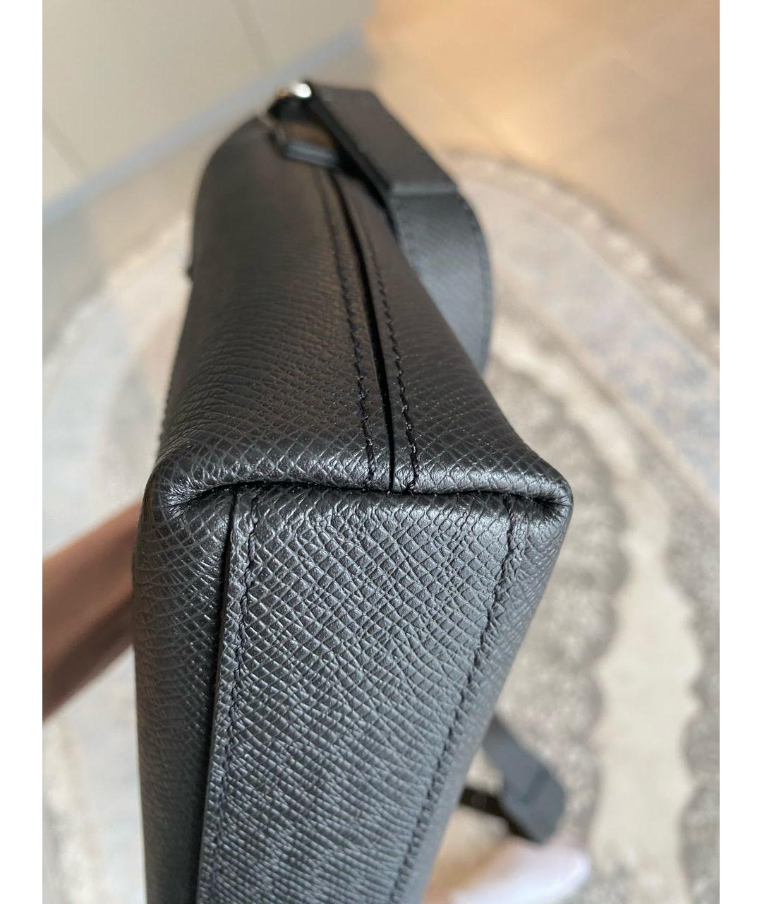 LOUIS VUITTON Антрацитовая кожаная сумка на плечо, фото 8