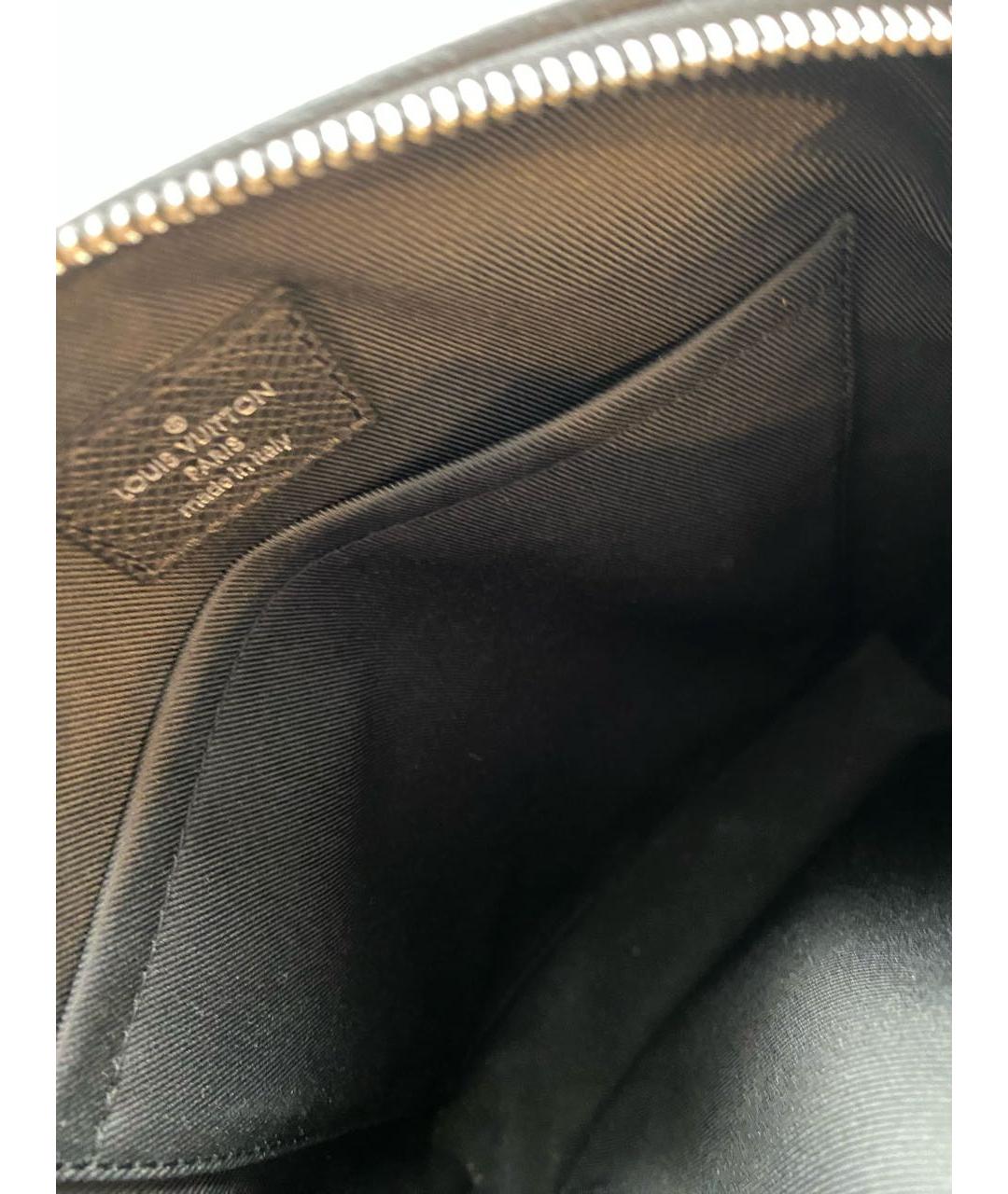 LOUIS VUITTON Антрацитовая кожаная сумка на плечо, фото 4