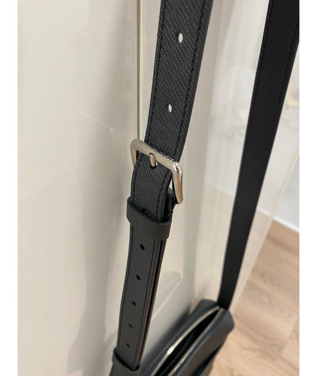 LOUIS VUITTON Антрацитовая кожаная сумка на плечо, фото 5