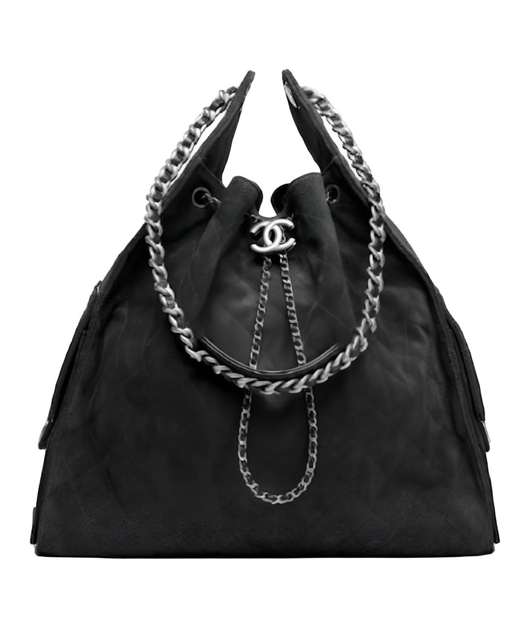 CHANEL Черная замшевая сумка через плечо, фото 1