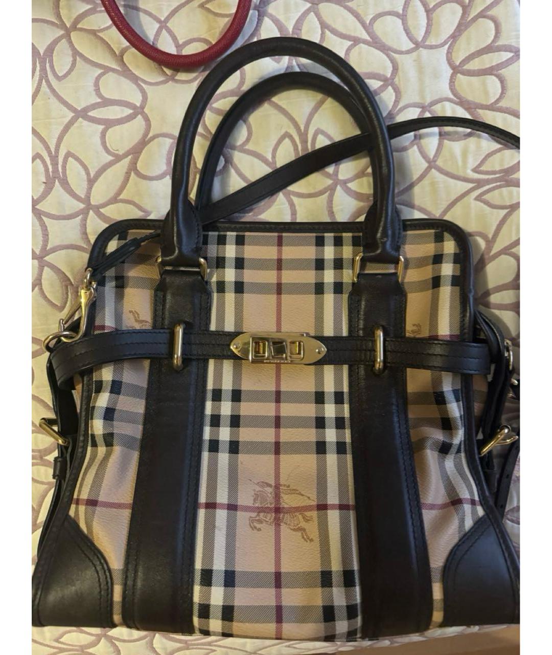 BURBERRY Бежевая кожаная сумка тоут, фото 6