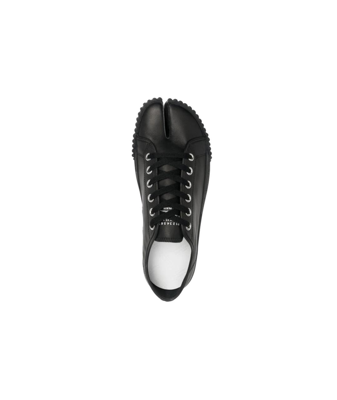 MAISON MARGIELA Черные кожаные низкие кроссовки / кеды, фото 5