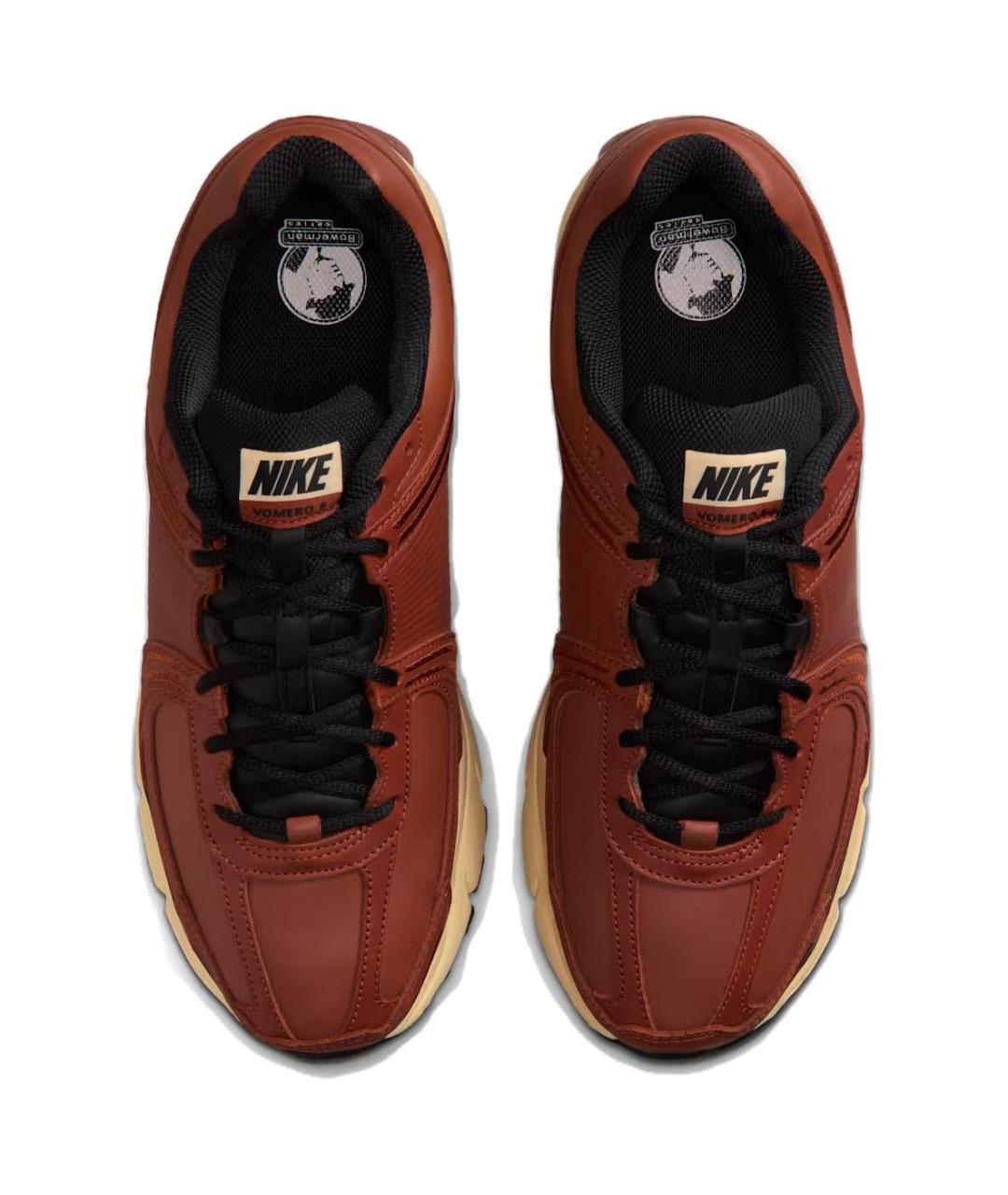 NIKE Коричневые кожаные кроссовки, фото 5