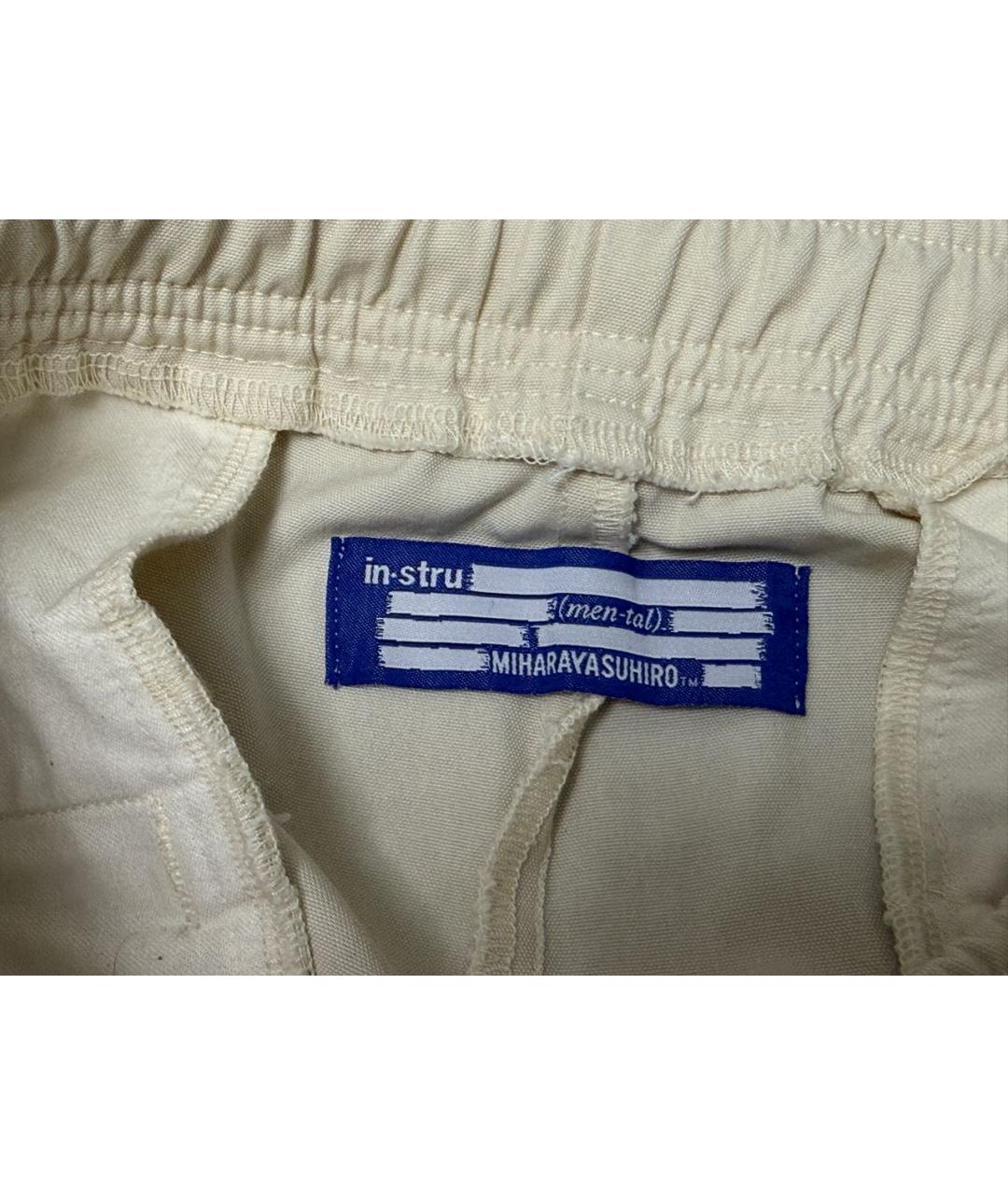 MAISON MIHARA YASUHIRO Бежевые хлопковые повседневные брюки, фото 5