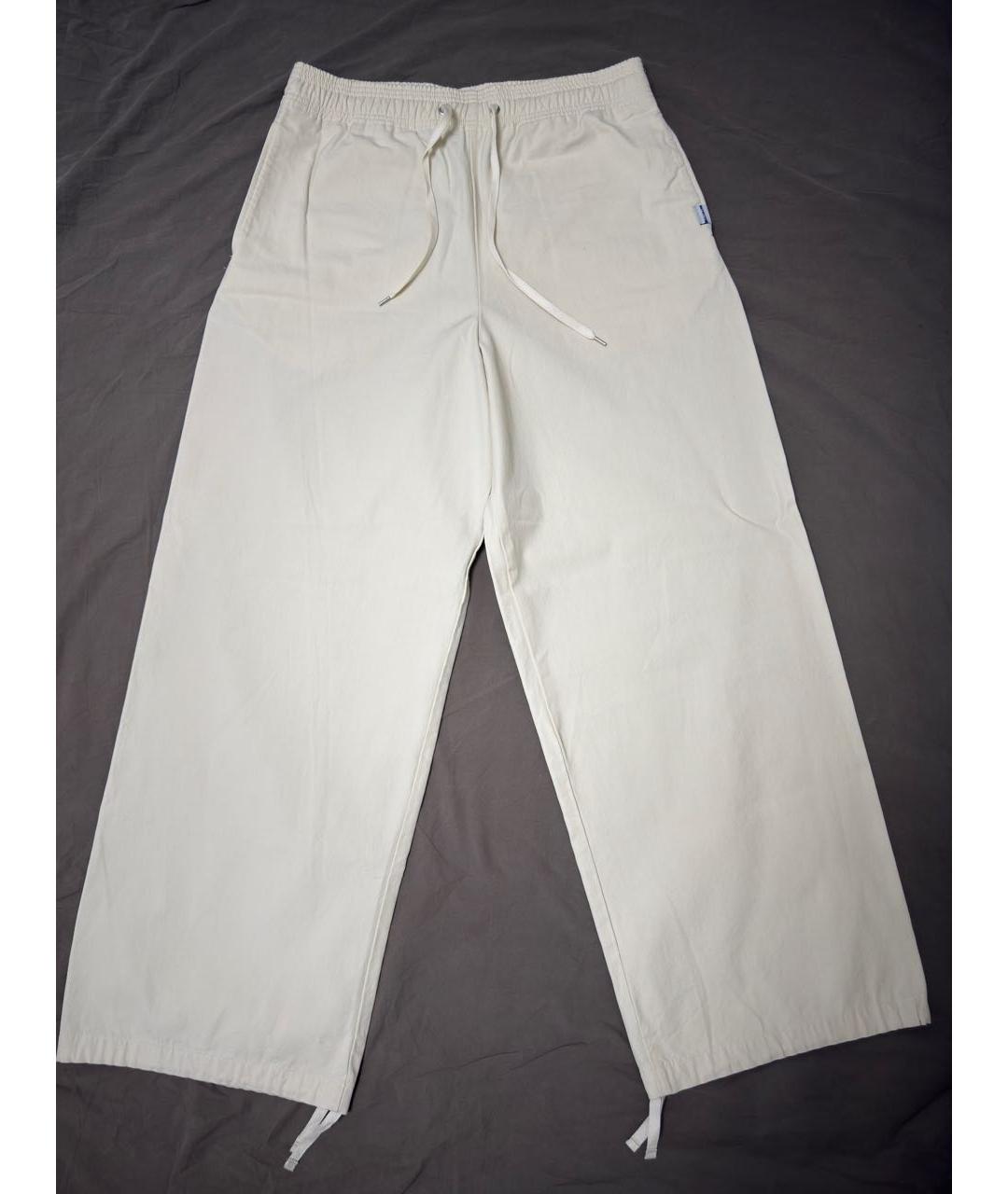 MAISON MIHARA YASUHIRO Бежевые хлопковые повседневные брюки, фото 6