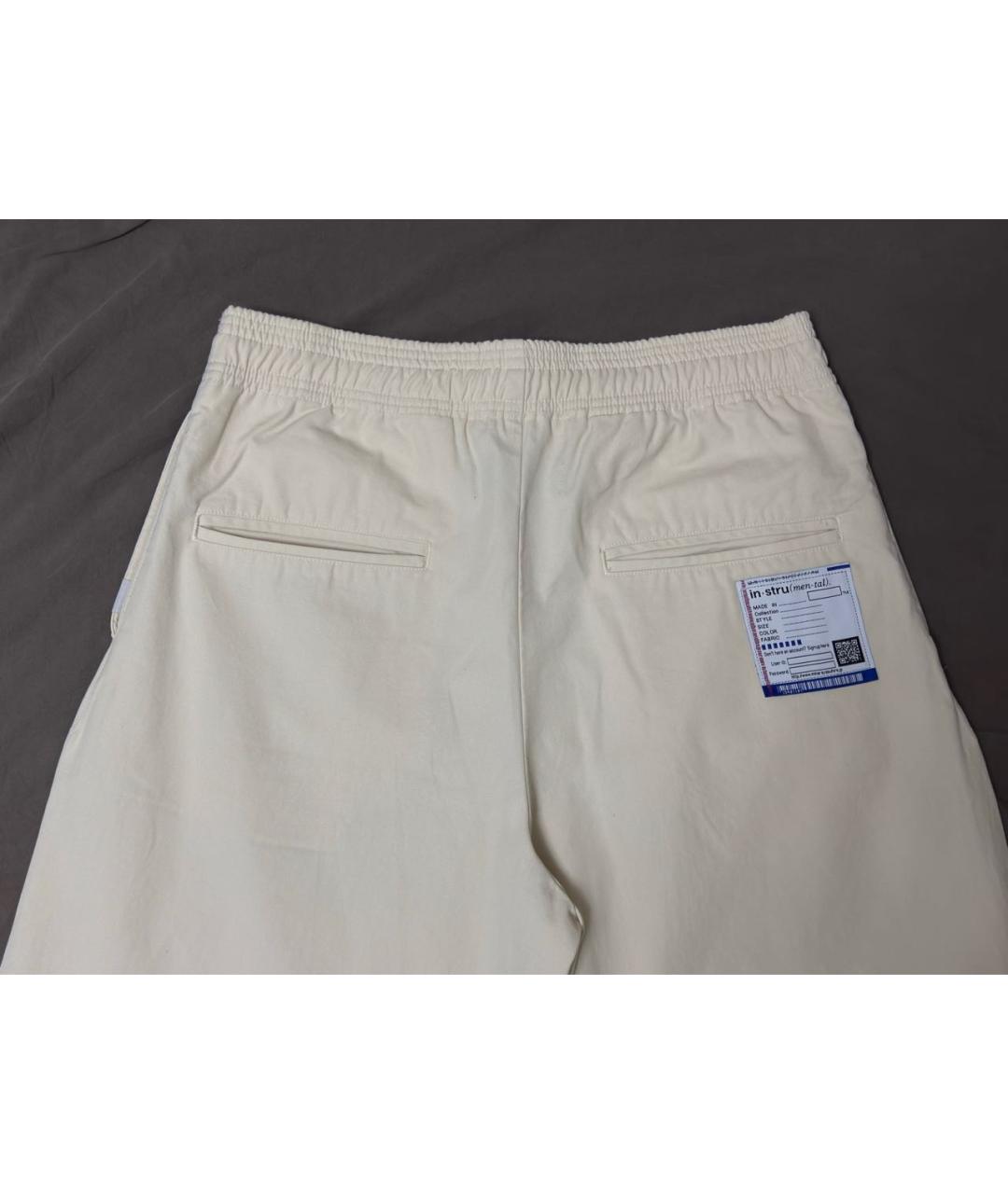 MAISON MIHARA YASUHIRO Бежевые хлопковые повседневные брюки, фото 3