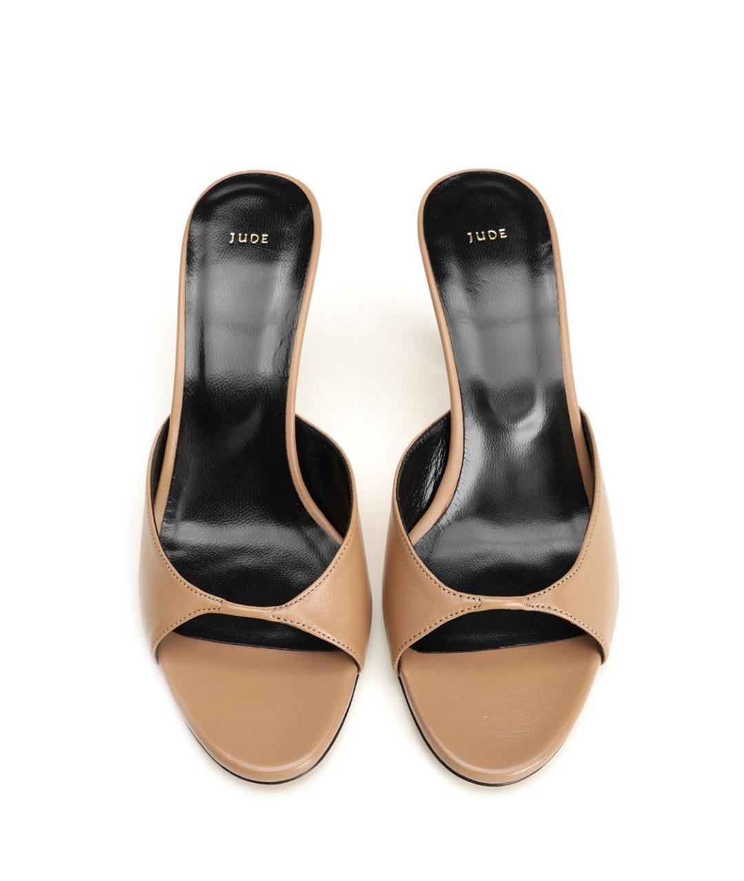 JUDE Бежевые кожаные мюли, фото 5