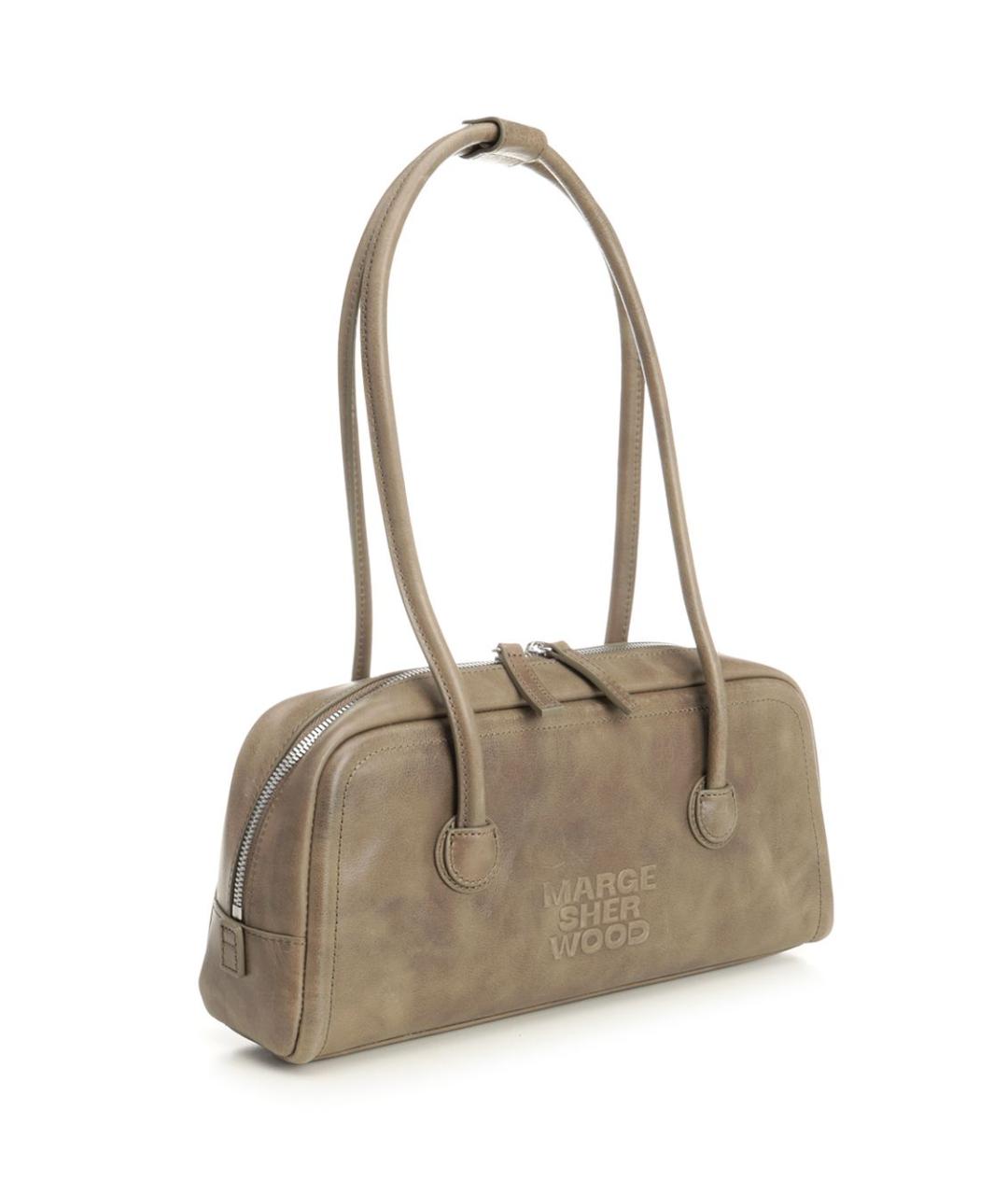 MARGESHERWOOD Серая кожаная сумка через плечо, фото 2