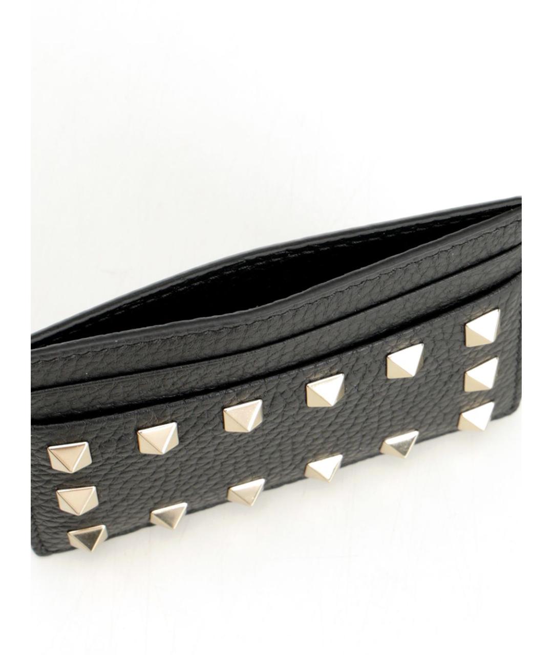 VALENTINO Черный кожаный кошелек, фото 4