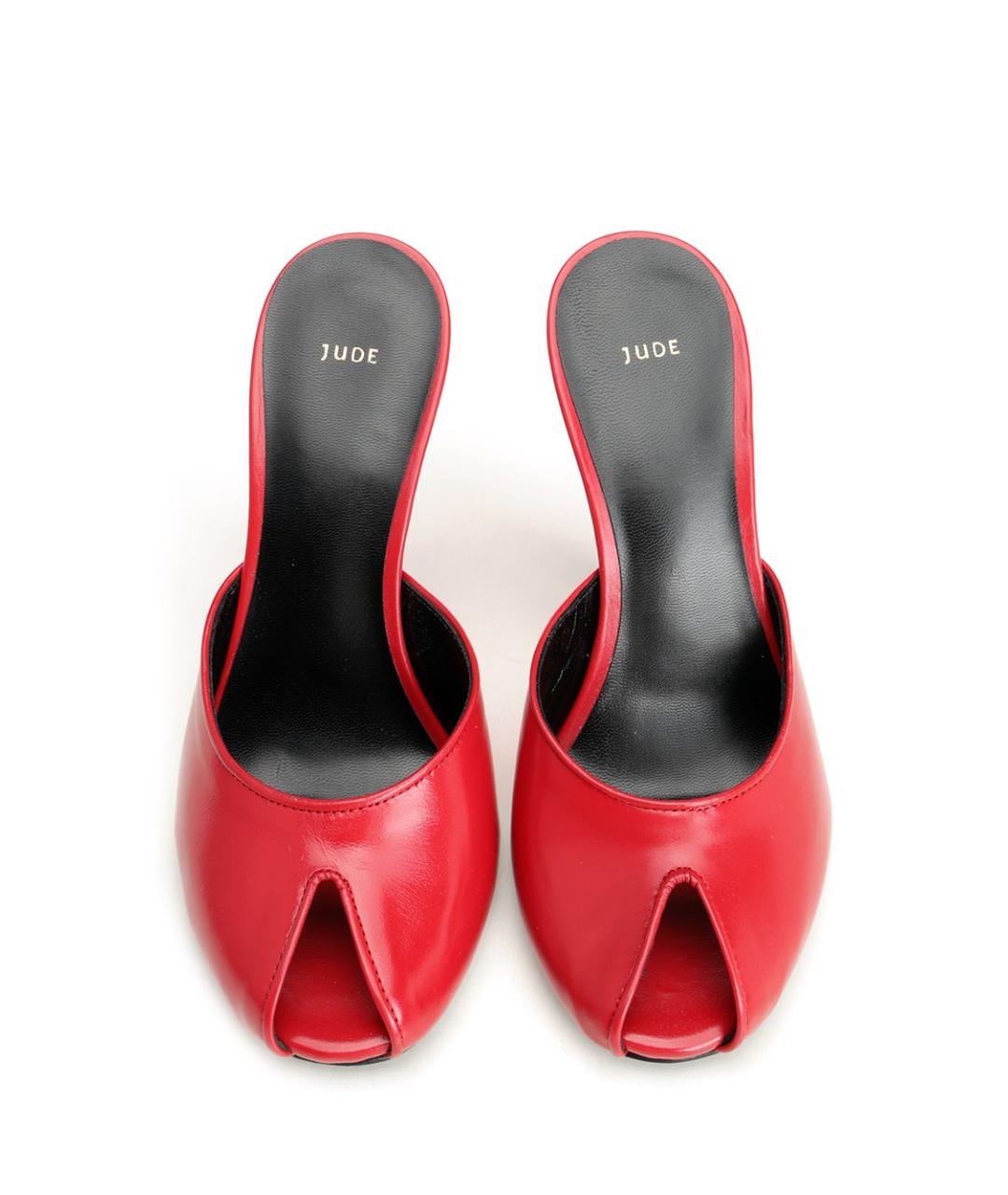 JUDE Красные кожаные мюли, фото 5