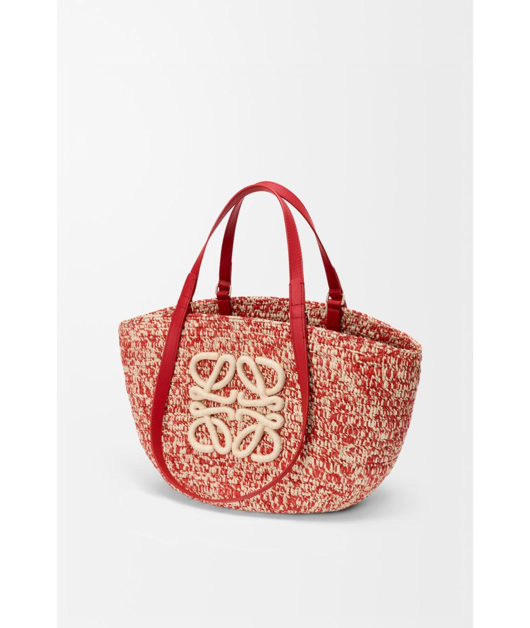 LOEWE Красная пелетеная сумка тоут, фото 2