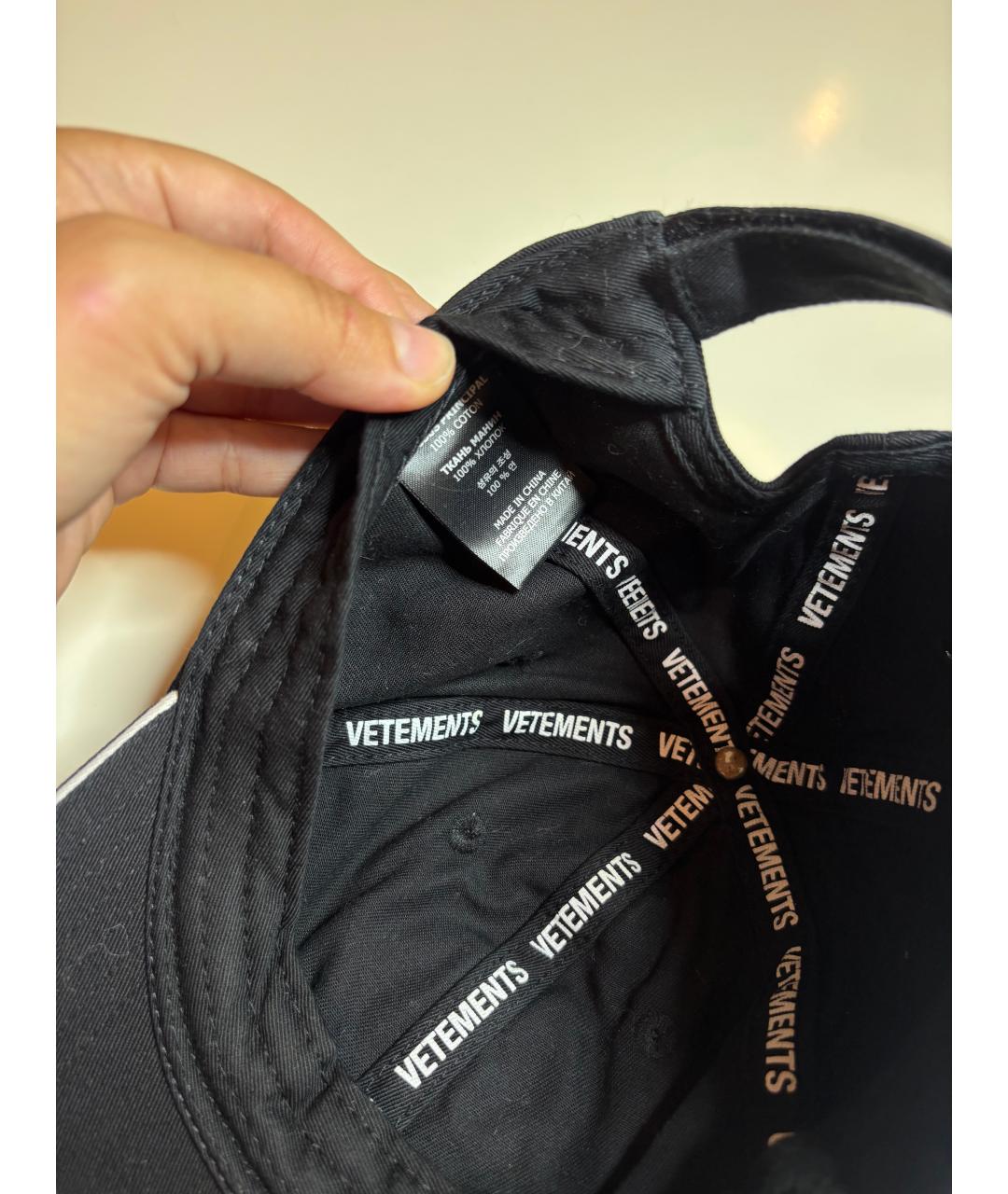 VETEMENTS Черная хлопковая кепка, фото 9