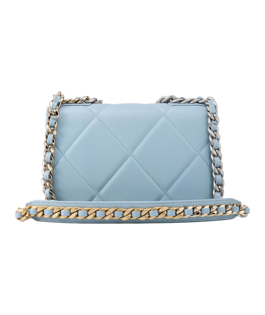 CHANEL Голубая кожаная сумка через плечо, фото 3