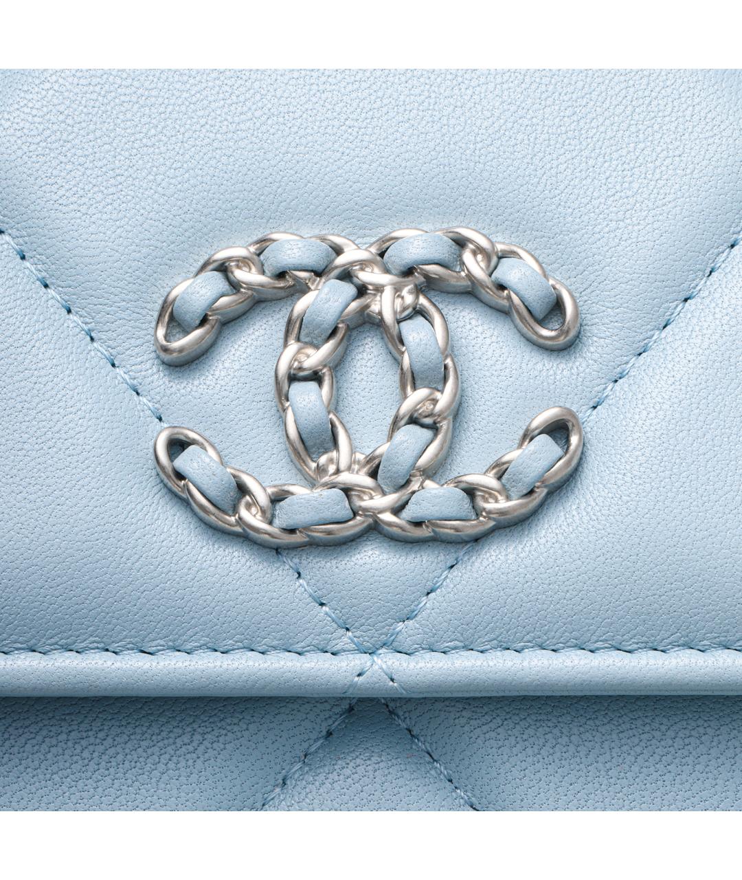 CHANEL Голубая кожаная сумка через плечо, фото 5