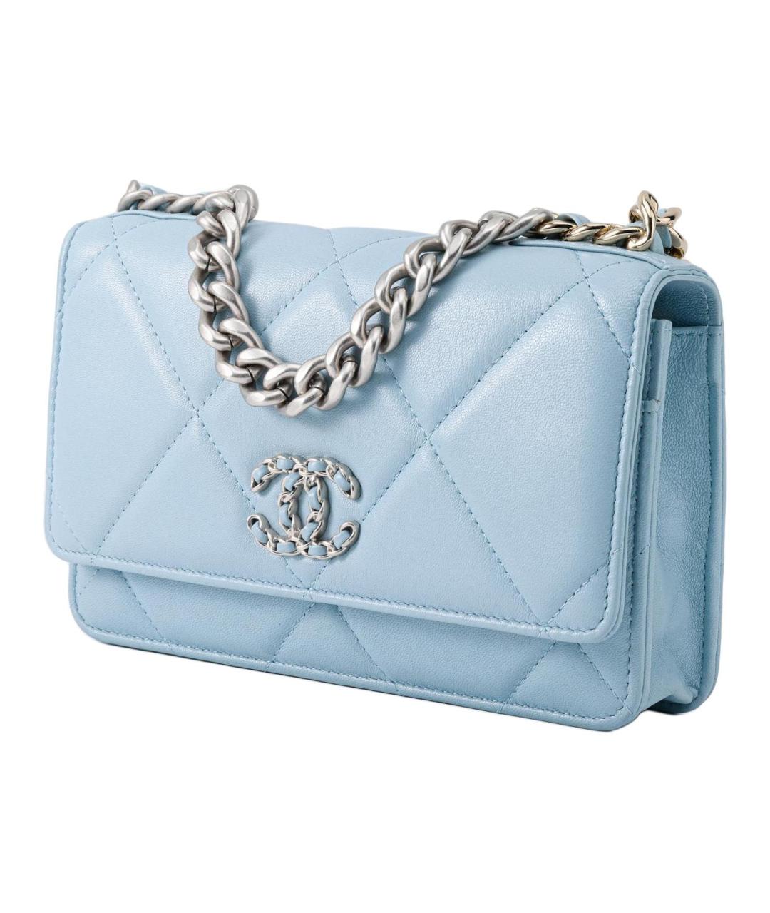 CHANEL Голубая кожаная сумка через плечо, фото 2