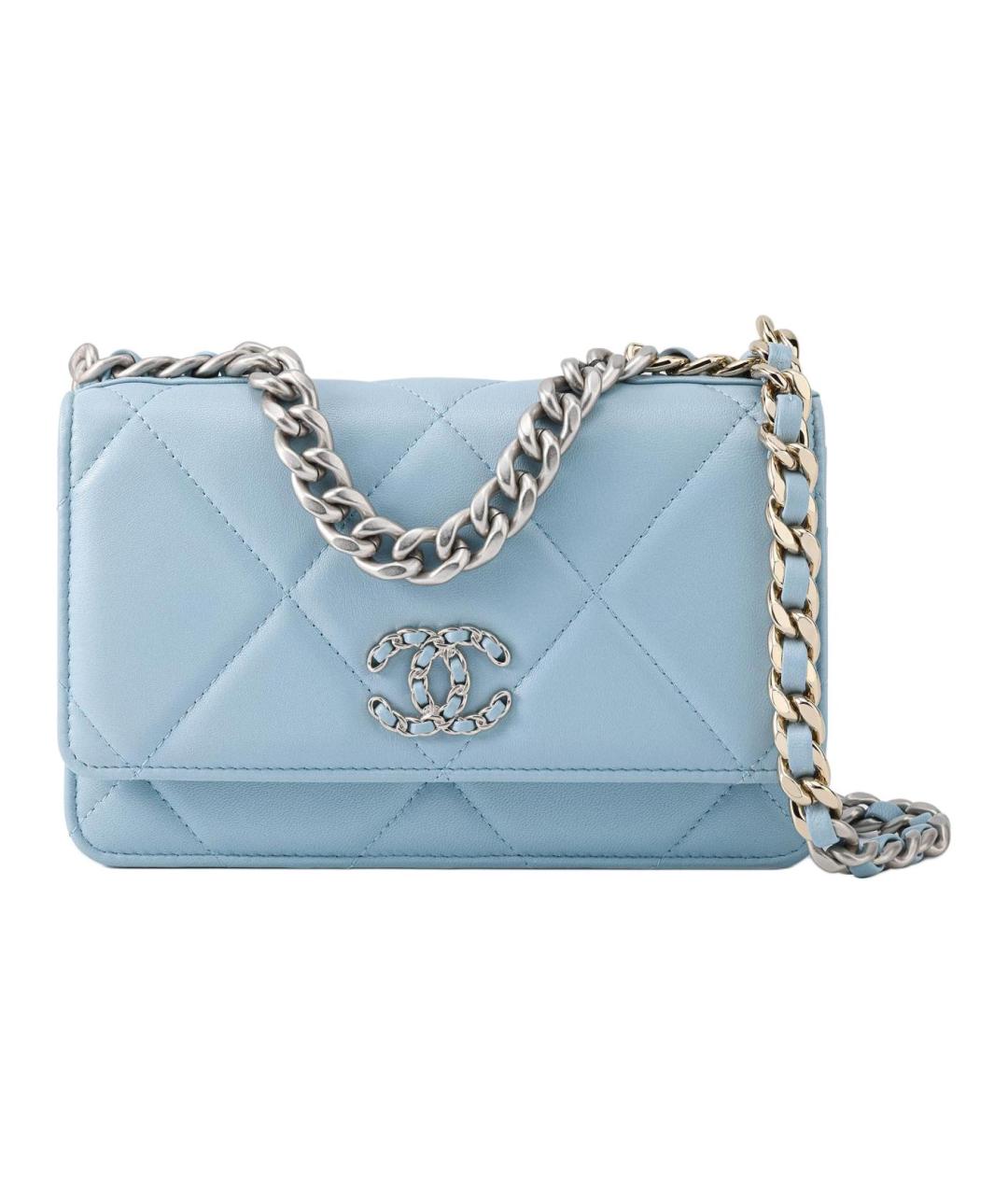 CHANEL Голубая кожаная сумка через плечо, фото 1