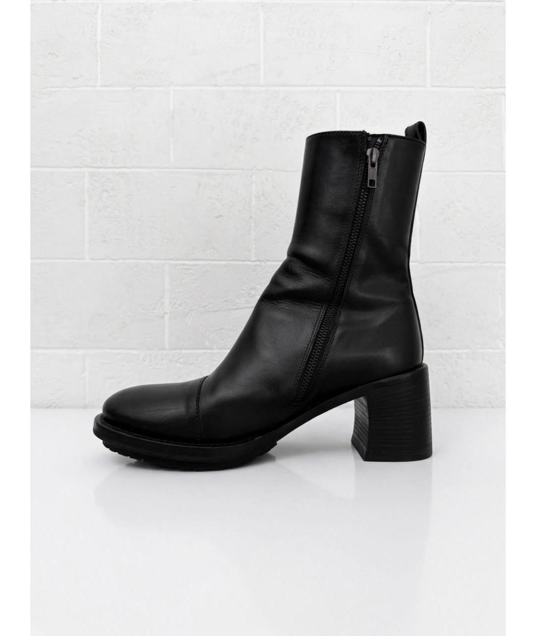 ANN DEMEULEMEESTER Черные кожаные ботинки, фото 2