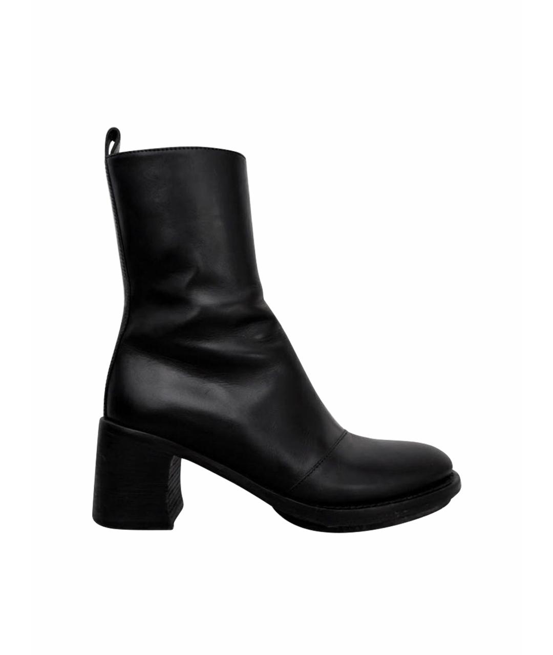 ANN DEMEULEMEESTER Черные кожаные ботинки, фото 6