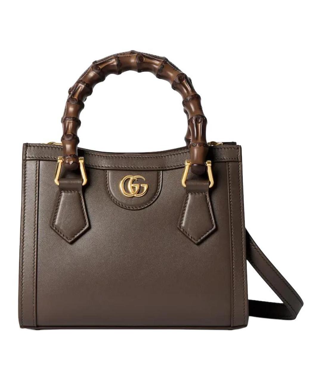 GUCCI Коричневая кожаная сумка тоут, фото 1