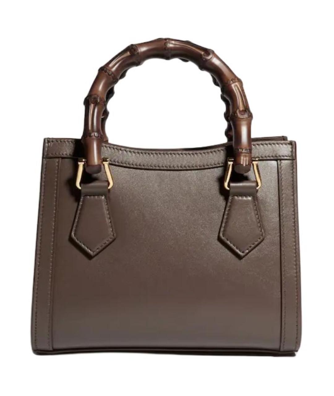 GUCCI Коричневая кожаная сумка тоут, фото 5