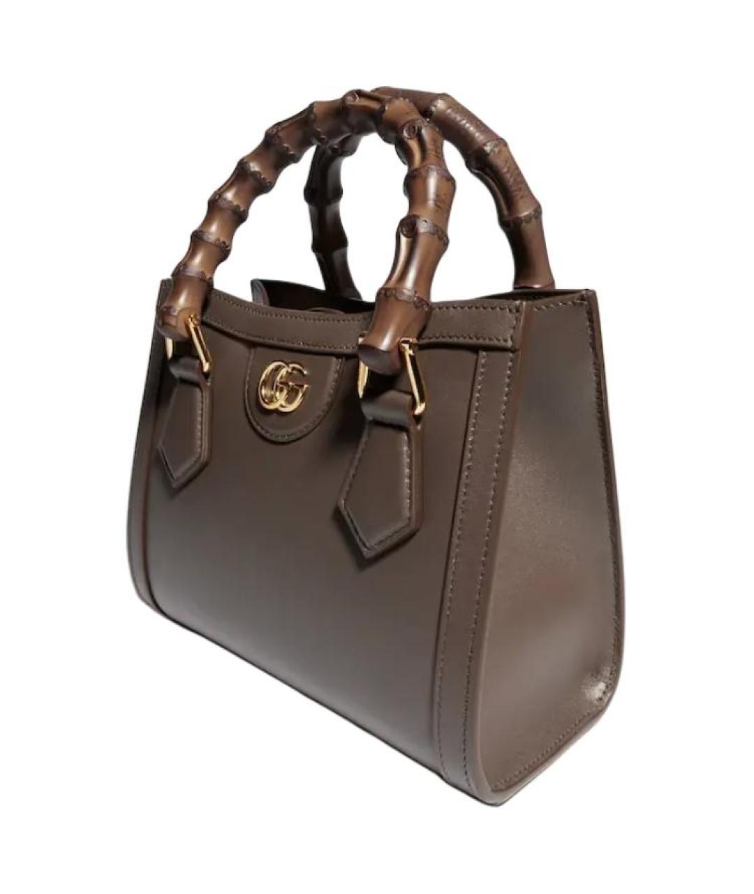 GUCCI Коричневая кожаная сумка тоут, фото 3