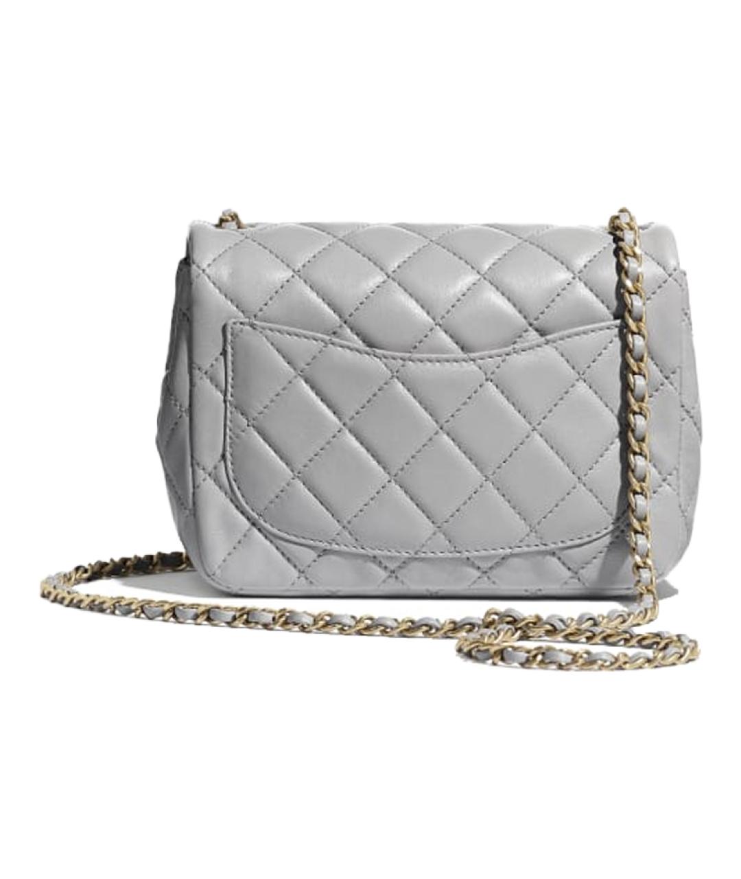 CHANEL Серая кожаная сумка через плечо, фото 4