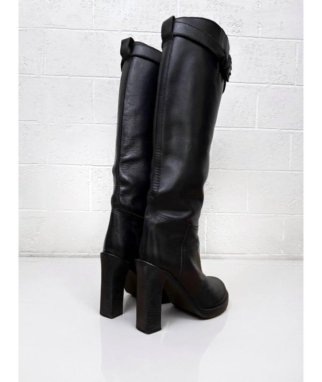 ANN DEMEULEMEESTER Черные кожаные сапоги, фото 3