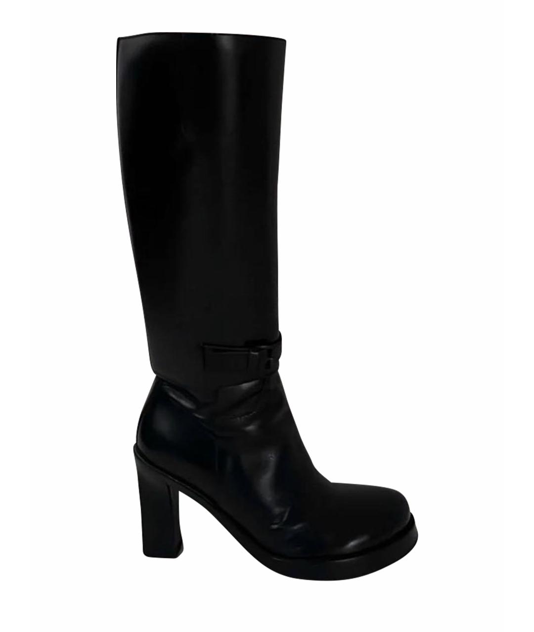 ANN DEMEULEMEESTER Черные кожаные сапоги, фото 1