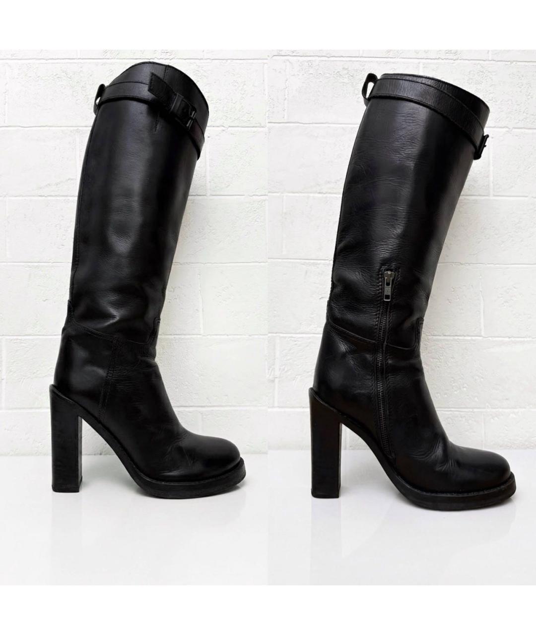 ANN DEMEULEMEESTER Черные кожаные сапоги, фото 4