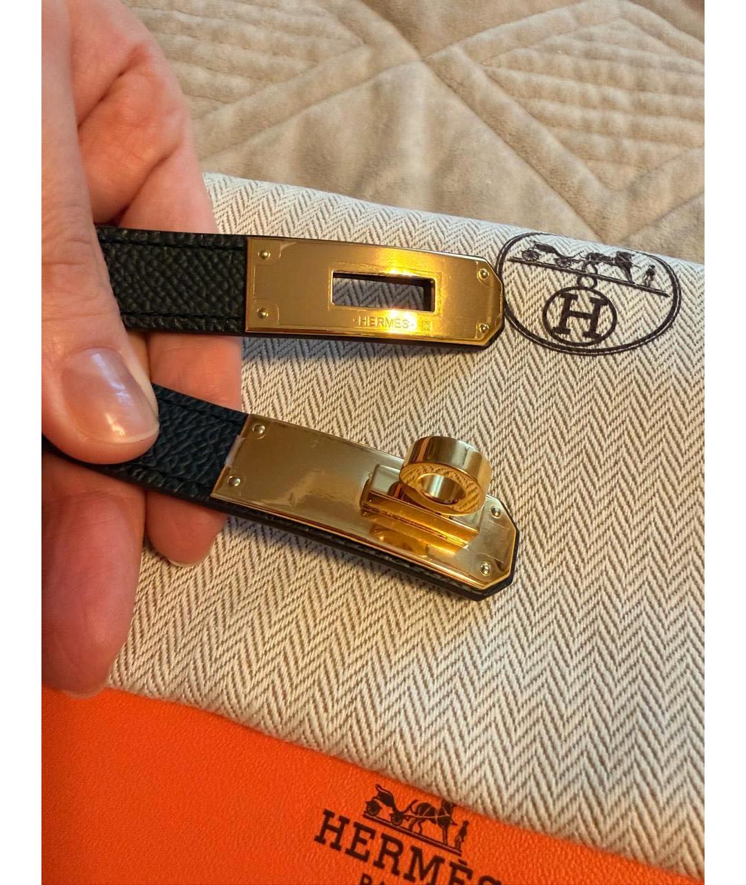 HERMES Черный кожаный ремень, фото 3
