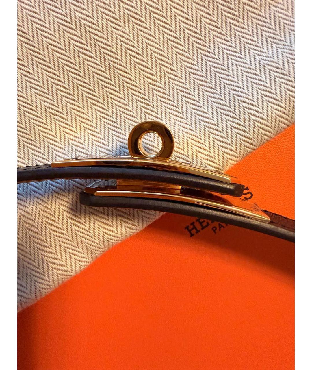 HERMES Черный кожаный ремень, фото 5