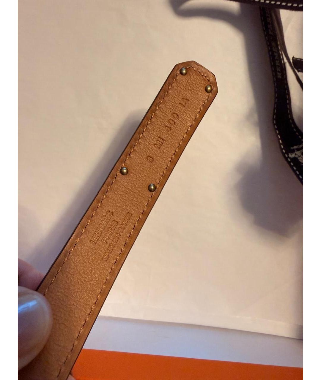 HERMES Черный кожаный ремень, фото 4