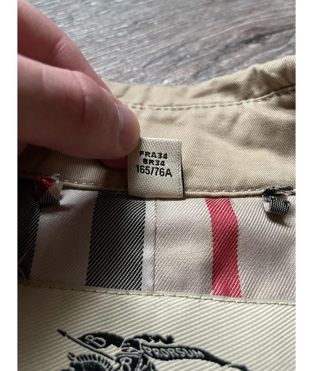 BURBERRY Коричневое хлопковое пальто, фото 6