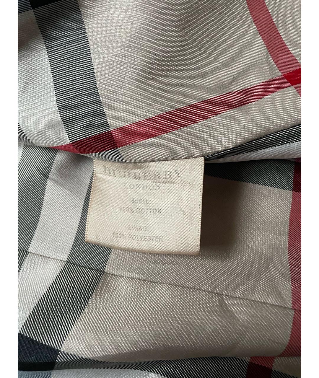 BURBERRY Коричневое хлопковое пальто, фото 3