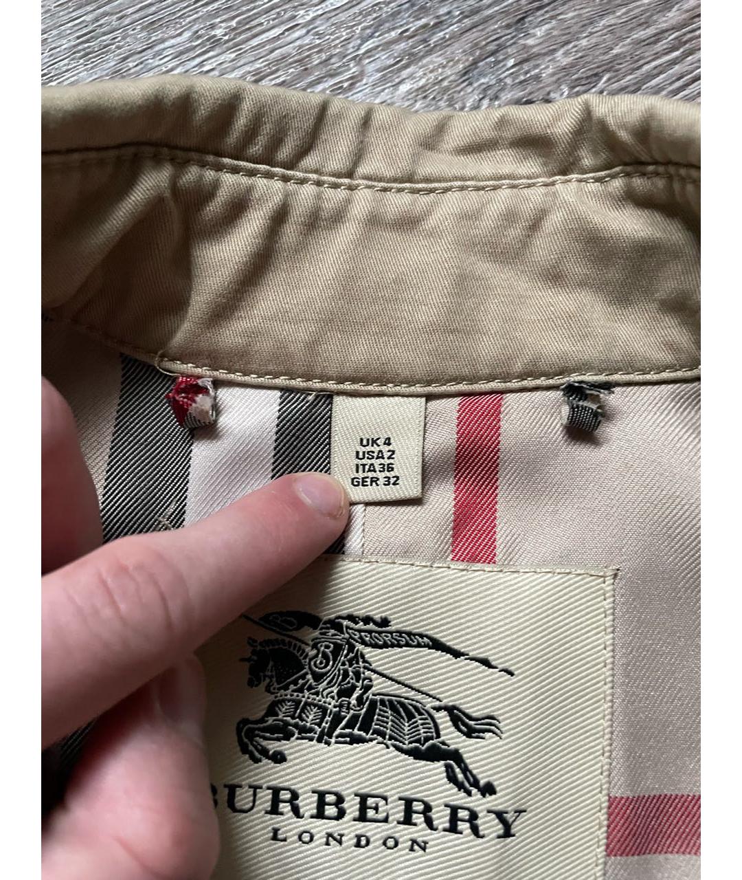 BURBERRY Коричневое хлопковое пальто, фото 7