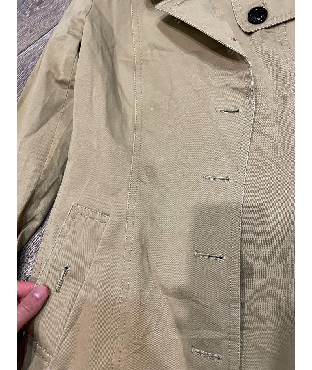 BURBERRY Коричневое хлопковое пальто, фото 2