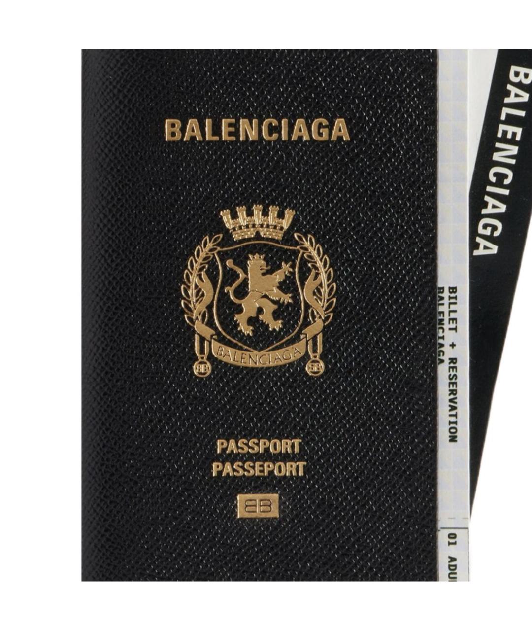 BALENCIAGA Черный кожаный кошелек, фото 4