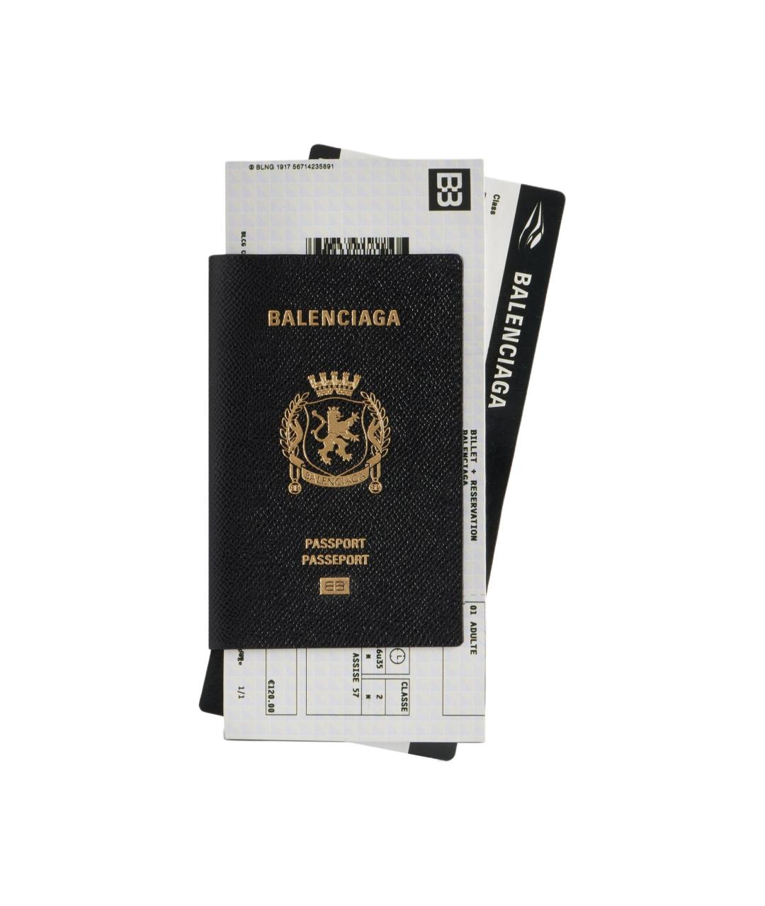 BALENCIAGA Черный кожаный кошелек, фото 1