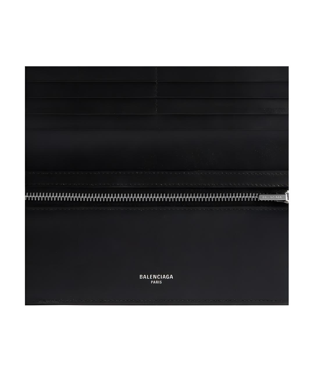 BALENCIAGA Черный кожаный кошелек, фото 5