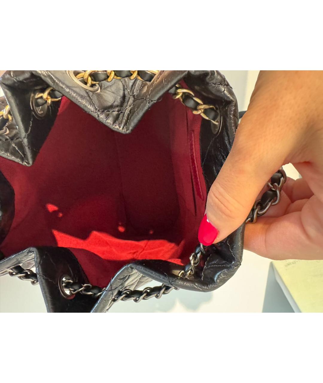 CHANEL Черный кожаный рюкзак, фото 4