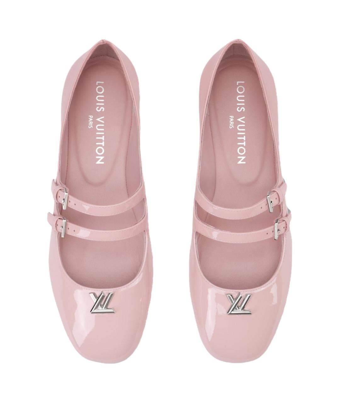 LOUIS VUITTON Розовые кожаные туфли, фото 4