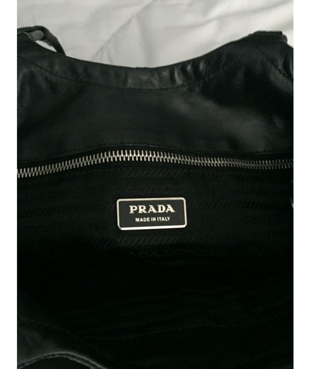 PRADA Черная кожаная сумка тоут, фото 5