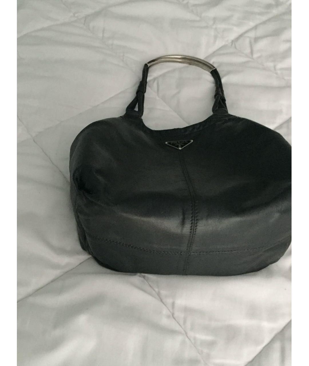 PRADA Черная кожаная сумка тоут, фото 3