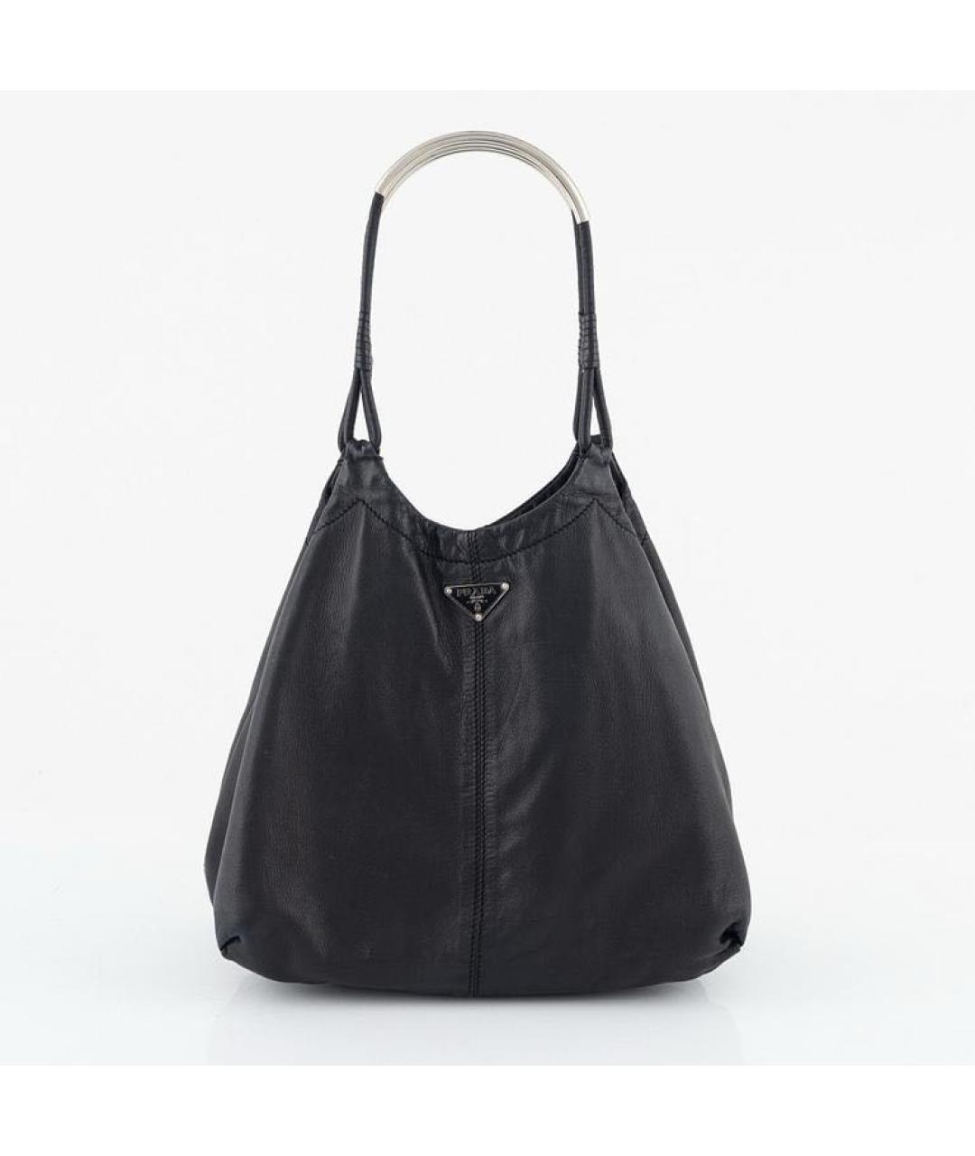 PRADA Черная кожаная сумка тоут, фото 9