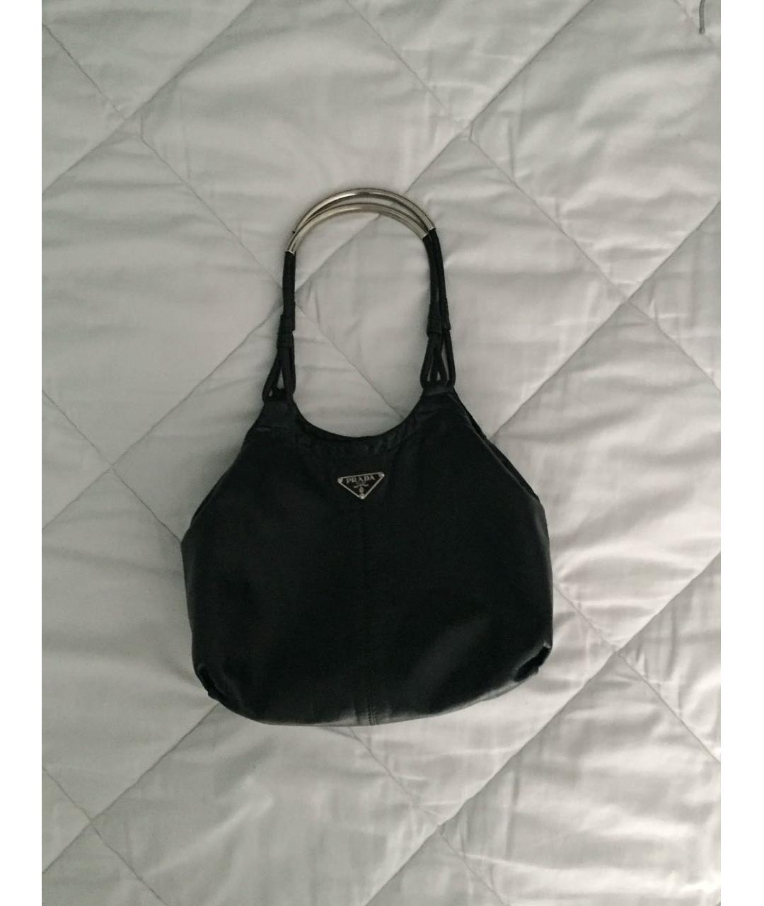 PRADA Черная кожаная сумка тоут, фото 2