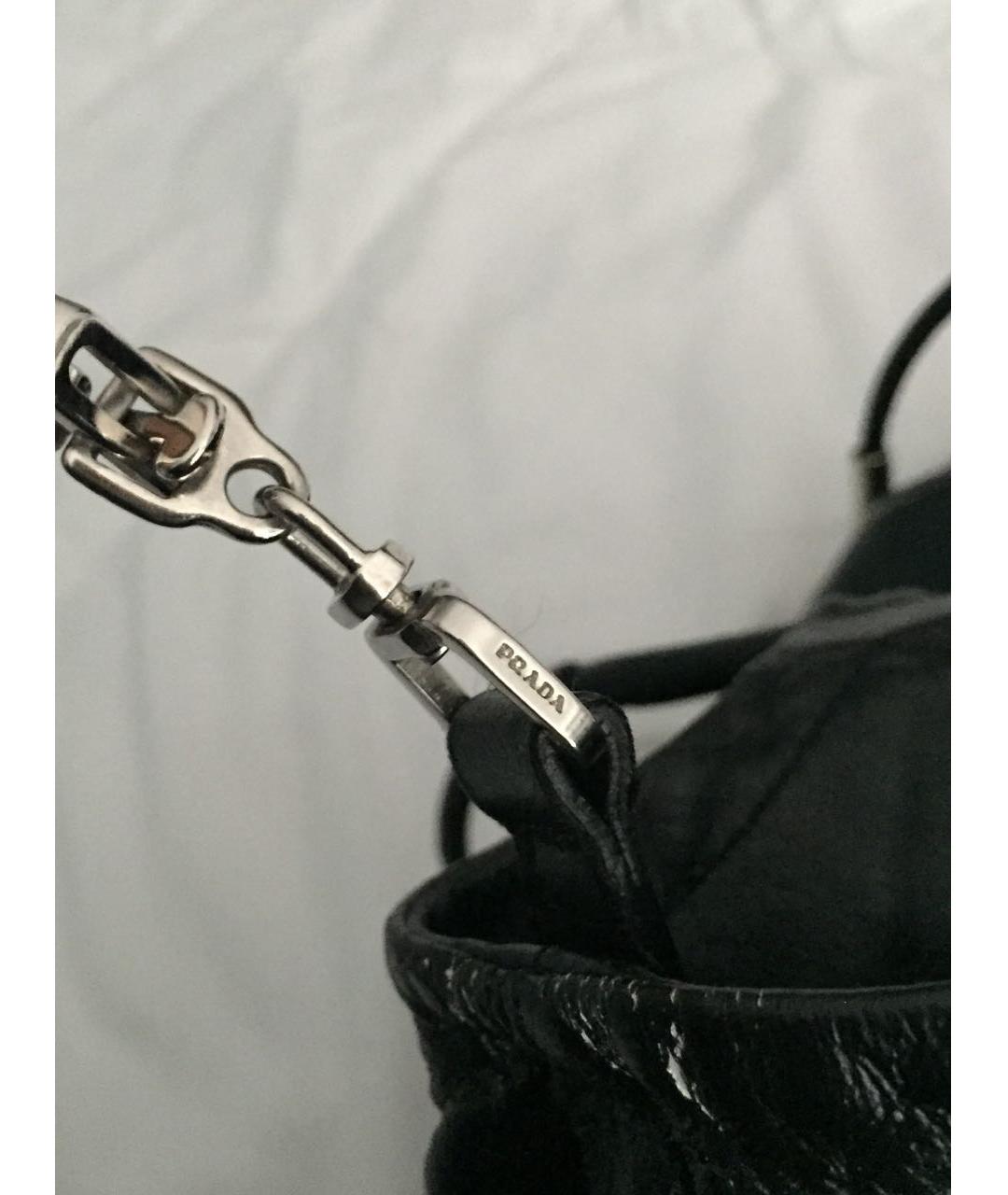 PRADA Черная кожаная сумка тоут, фото 7