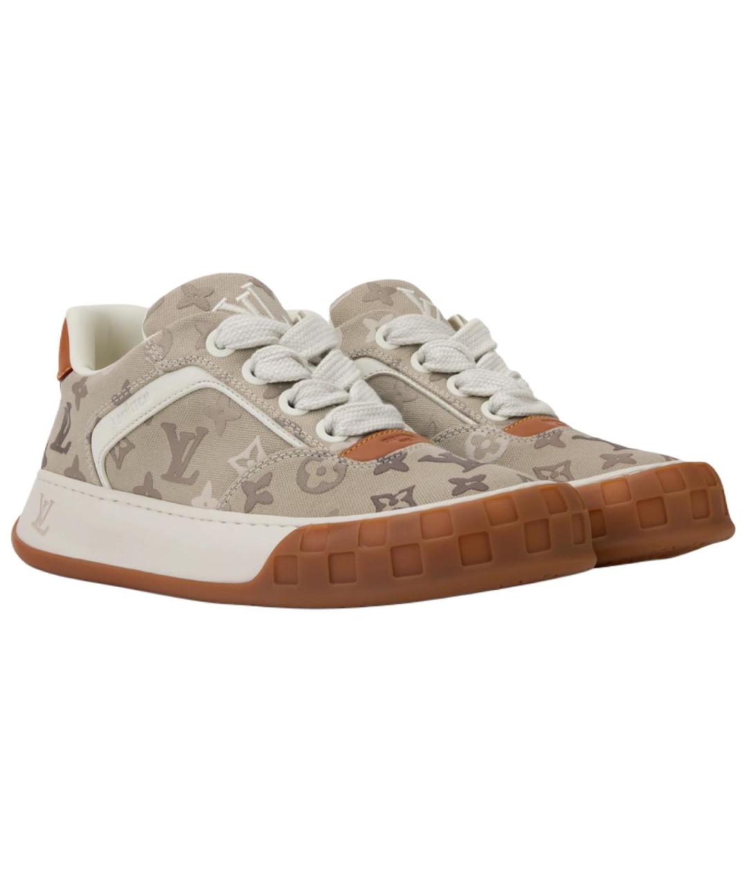 LOUIS VUITTON Бежевые низкие кроссовки / кеды, фото 3