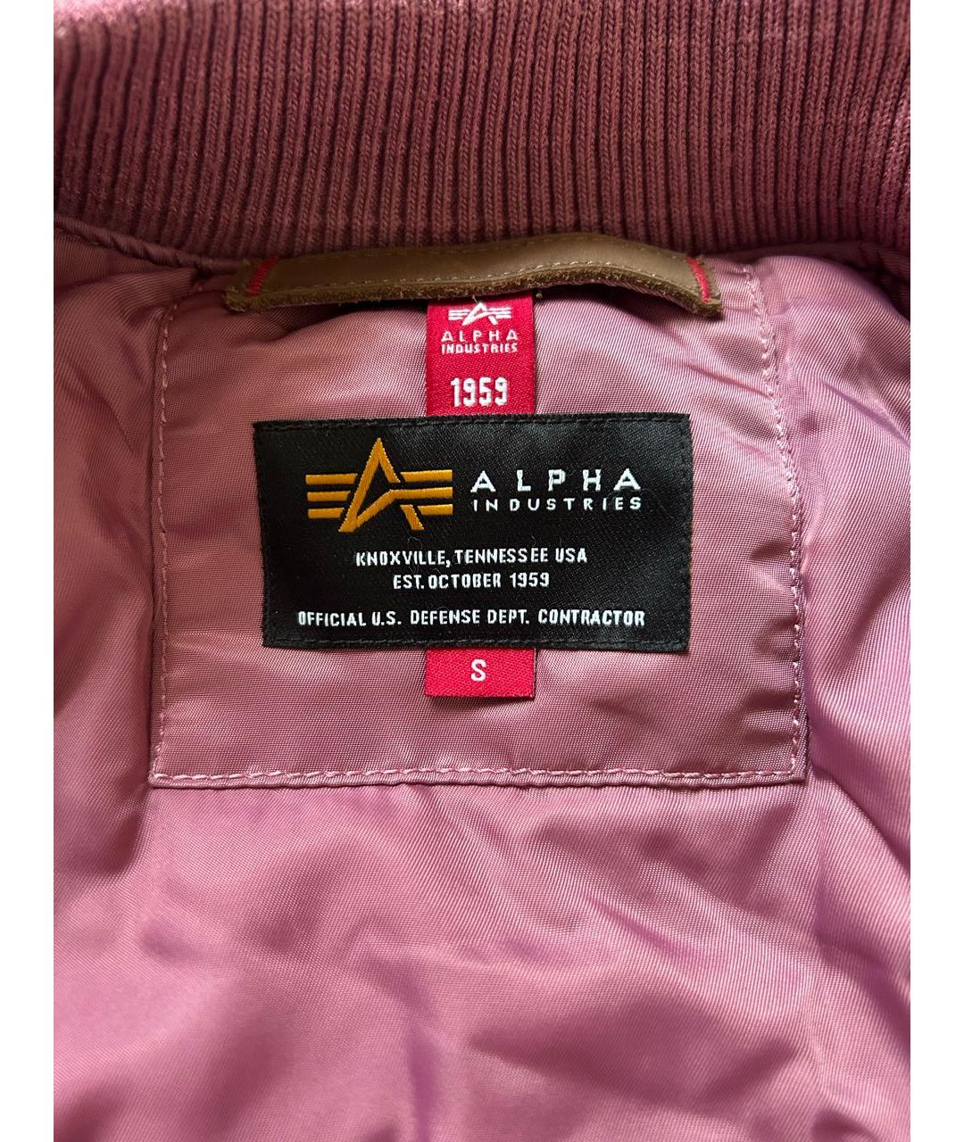 ALPHA INDUSTRIES Бордовая полиэстеровая куртка, фото 5