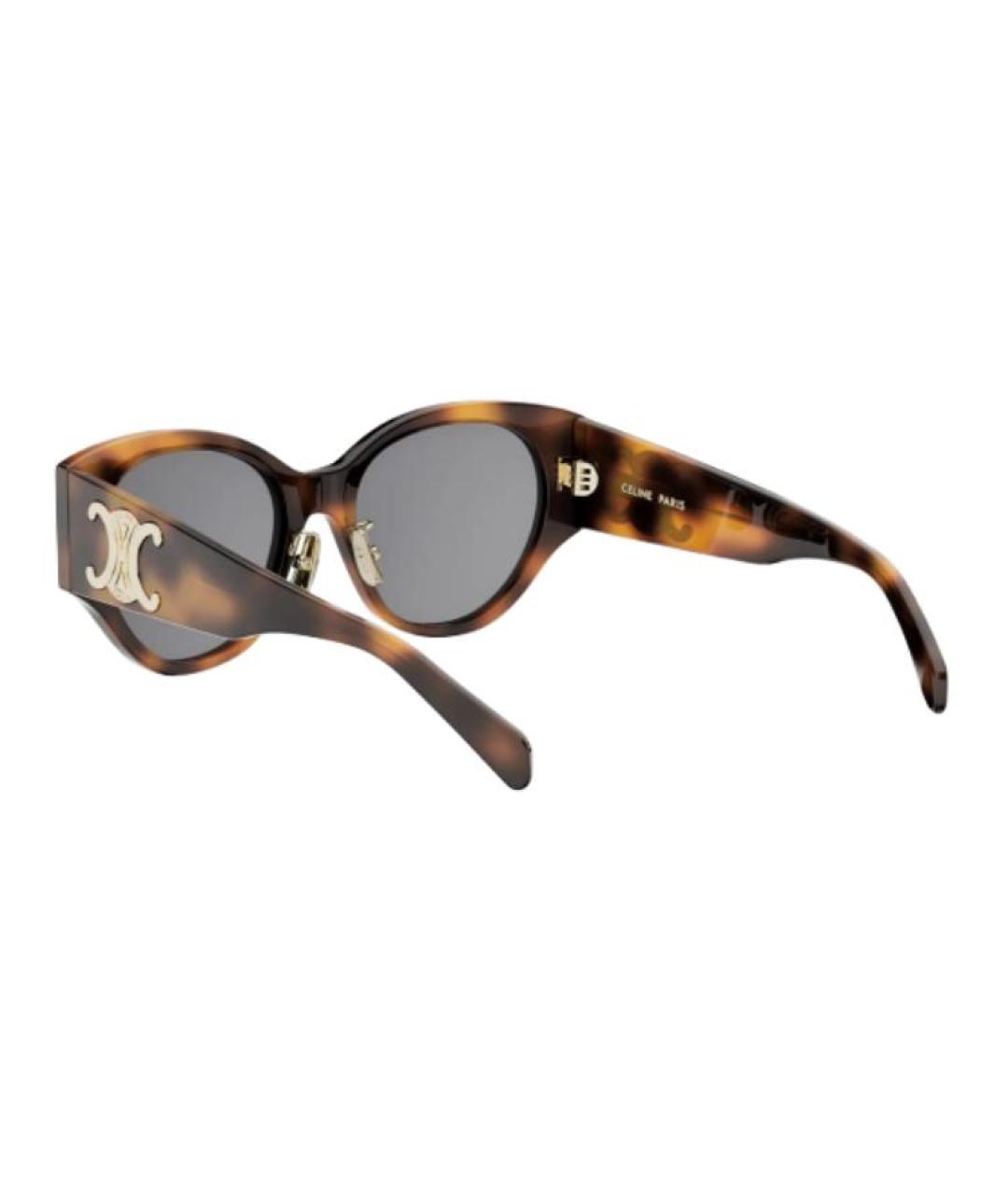 CELINE Коричневые пластиковые солнцезащитные очки, фото 4